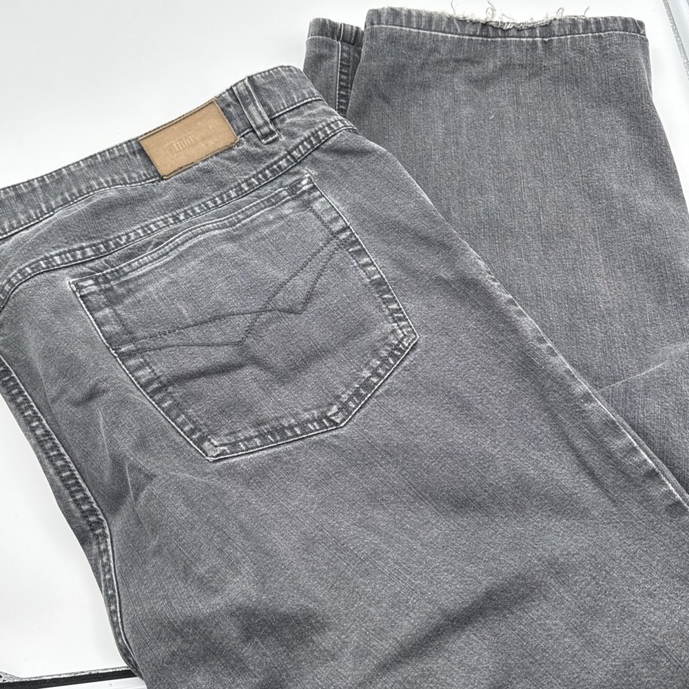 Hiltl Relax Jeans Mens 41 X 27 Gray Tapered Leg Worn‎ Hems Made In Germany
